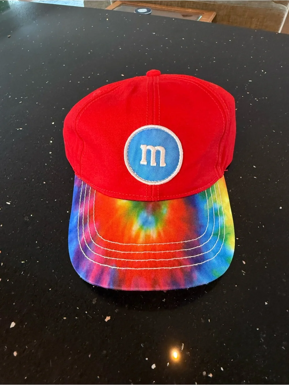 M&M'S Rainbow Tie-Dye Brim and Blue Patch Hat